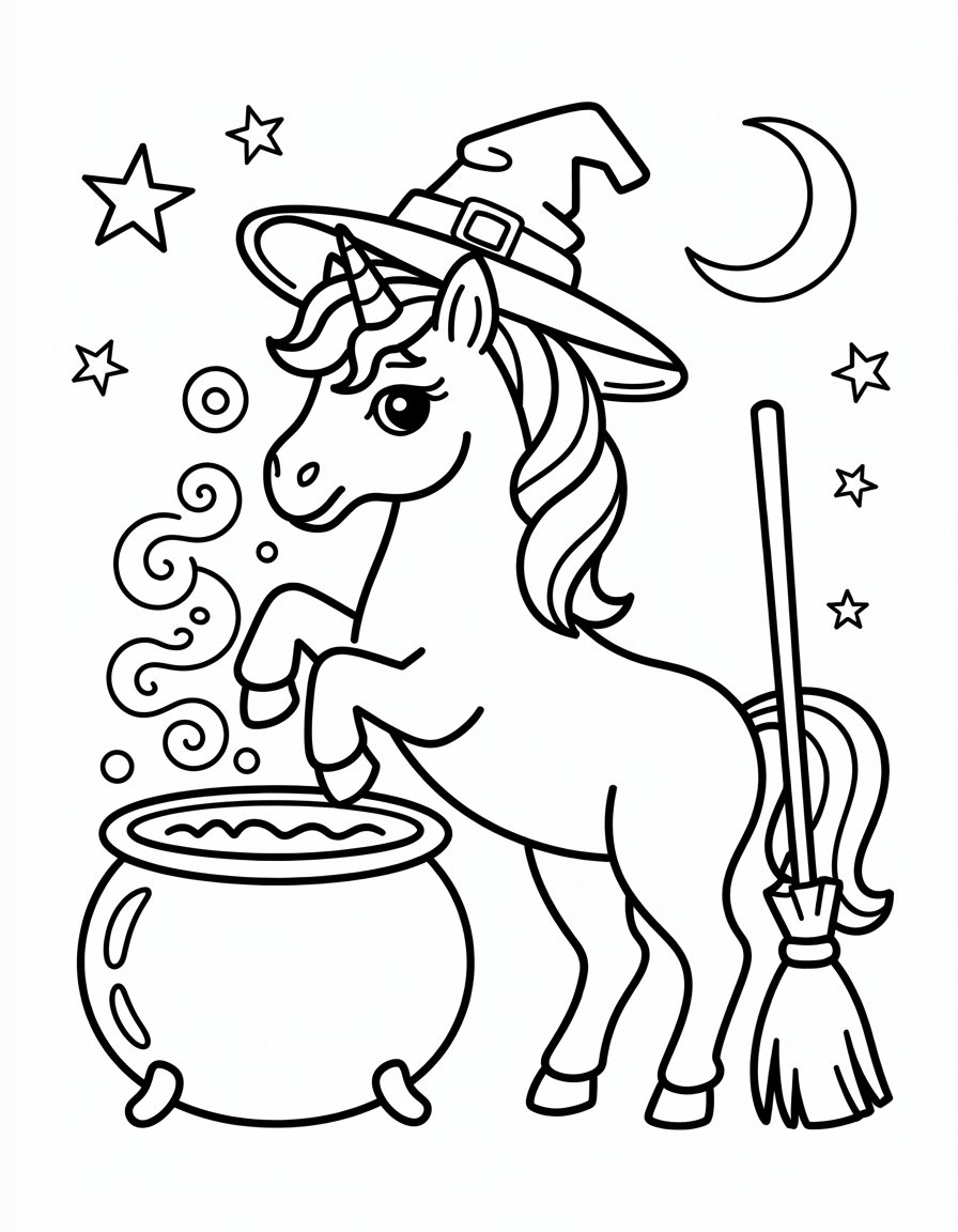 Halloween Witch Unicorn